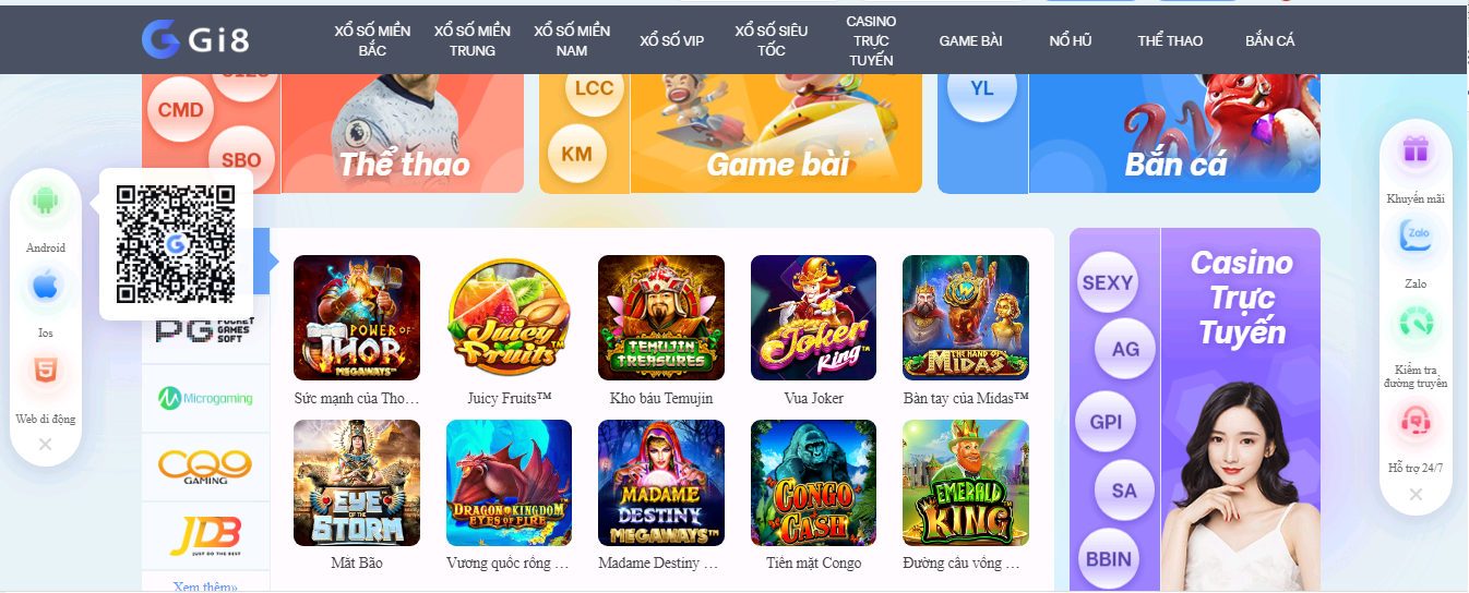 giao diện game nổ hũ Gi8