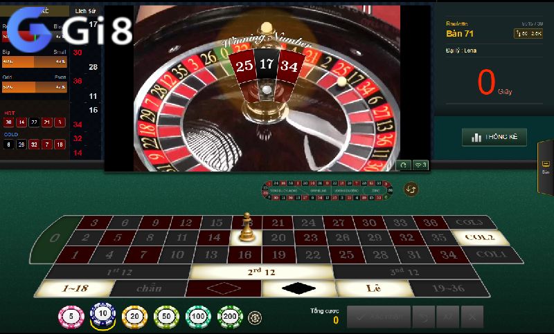 Hệ thống tính tiền nhanh gọn trong game Roulette