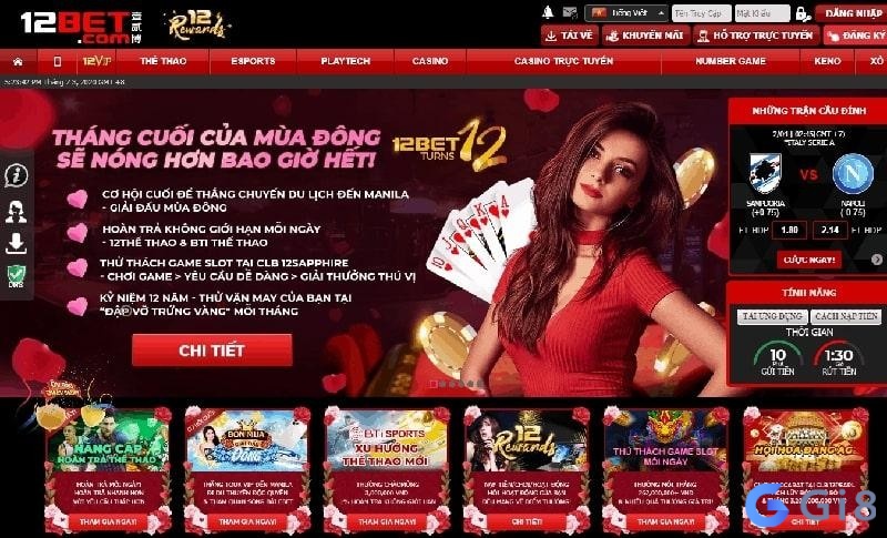 12bet.com cung cấp cả dịch vụ chơi xổ số online với người chơi